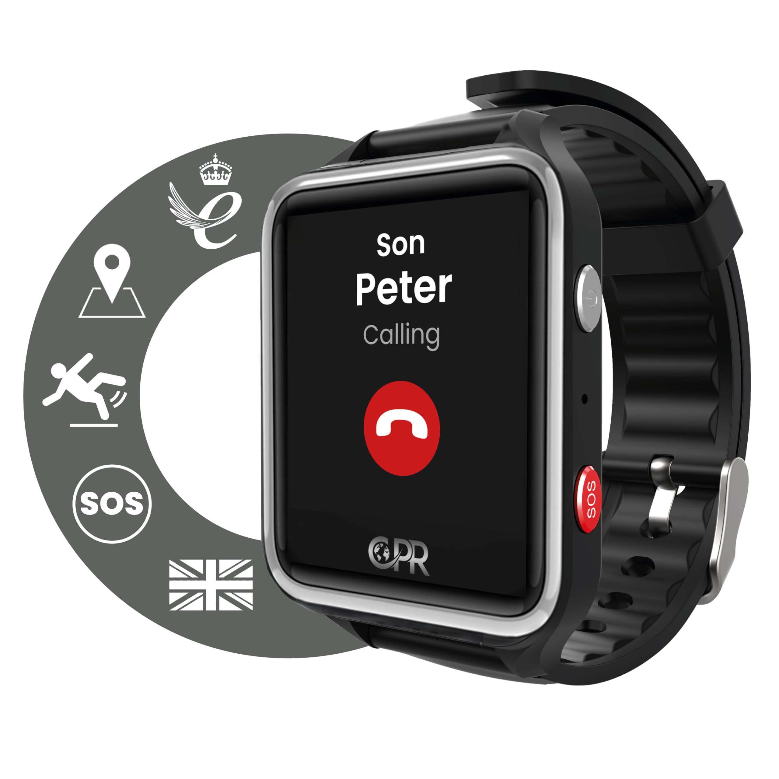 CPR Guardian - Personal Alarm for Elderly - 24/7 Discreet Alarm Watch for Seniors - SOS Call Button and Two Way Calling