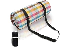 Powermach 59”x 79”,79”x 79”,Extra Large 79”x 118”,118”x 118” Fringe Tassels Plaid Picnic Blanket - Waterproof, Foldable,Perfect for Camping, Park, Beach