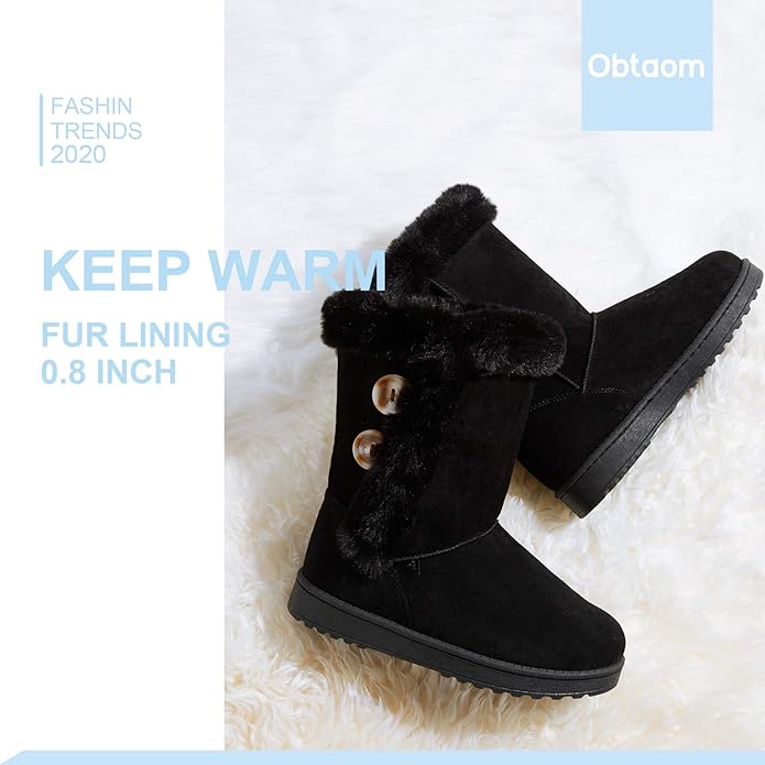 Obtaom Womens MId Calf Winter Anti Slip