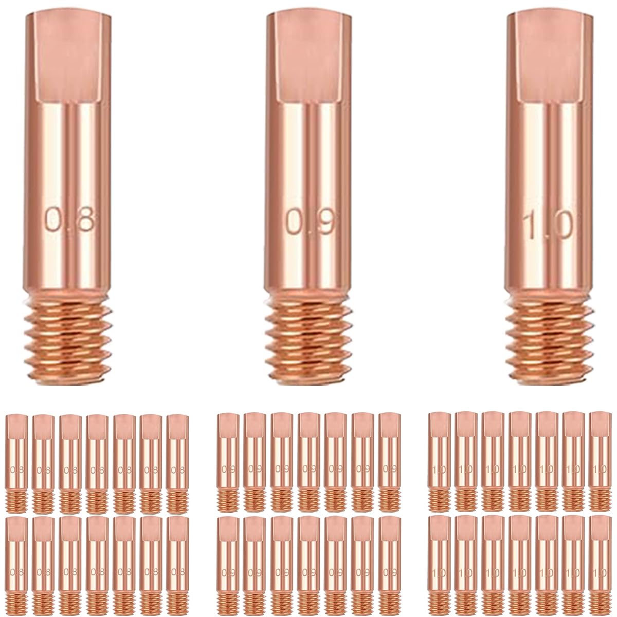 EATBALE Mig Mag Welding Machine Welding Nozzles 0.030"/0.8mm Contact Tips Welding Torch 0.035"/0.9mm, 0.039"/1mm Current Nozzle for 15AK/14AK 15MB/14MB Welding Torch Consumables Wear Parts Set