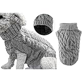 WinmanyPet Dog Turtleneck Knitting Sweater Coat Winter Warmer Thickening Pullover Knitwear Crochet Coat Clothes for Small Medium Dog Cat