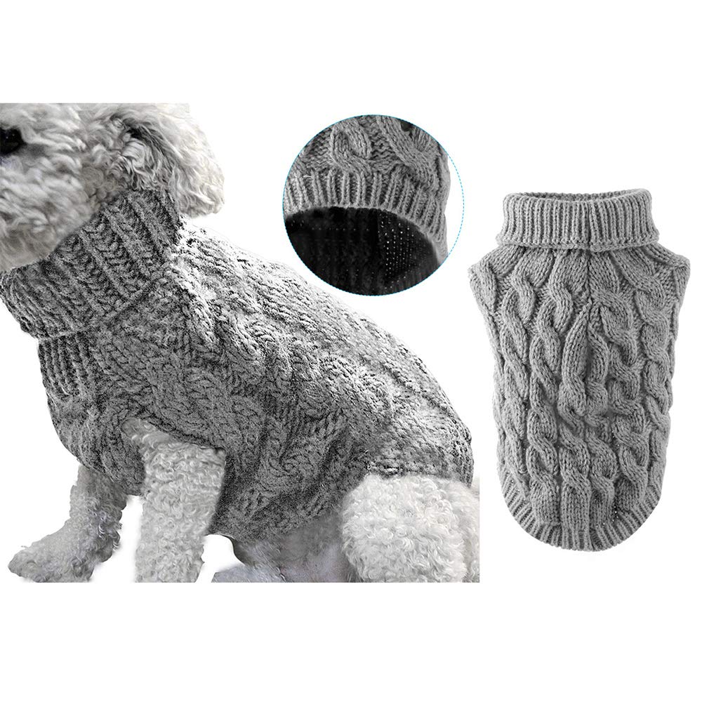 Pet Dog Turtleneck Knitting Sweater Coat Winter Warmer Thickening Pullover Knitwear Crochet Coat Clothes for Small Dog Puppy Cat
