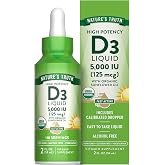 Nature's Truth Vitamin D3 Liquid | 5000 IU | 2 fl oz | Non-GMO and Gluten Free Supplement