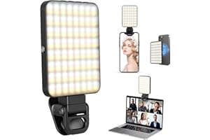 XINBAOHONG Selfie Light, Rechargeable Magnetic Clip Light for Video Conference | 128 LED Portable Light with Universal Compatibility (Phone/Android/Camera/iPad/Laptop) | Makeup, TikTok, Vlog Lighting