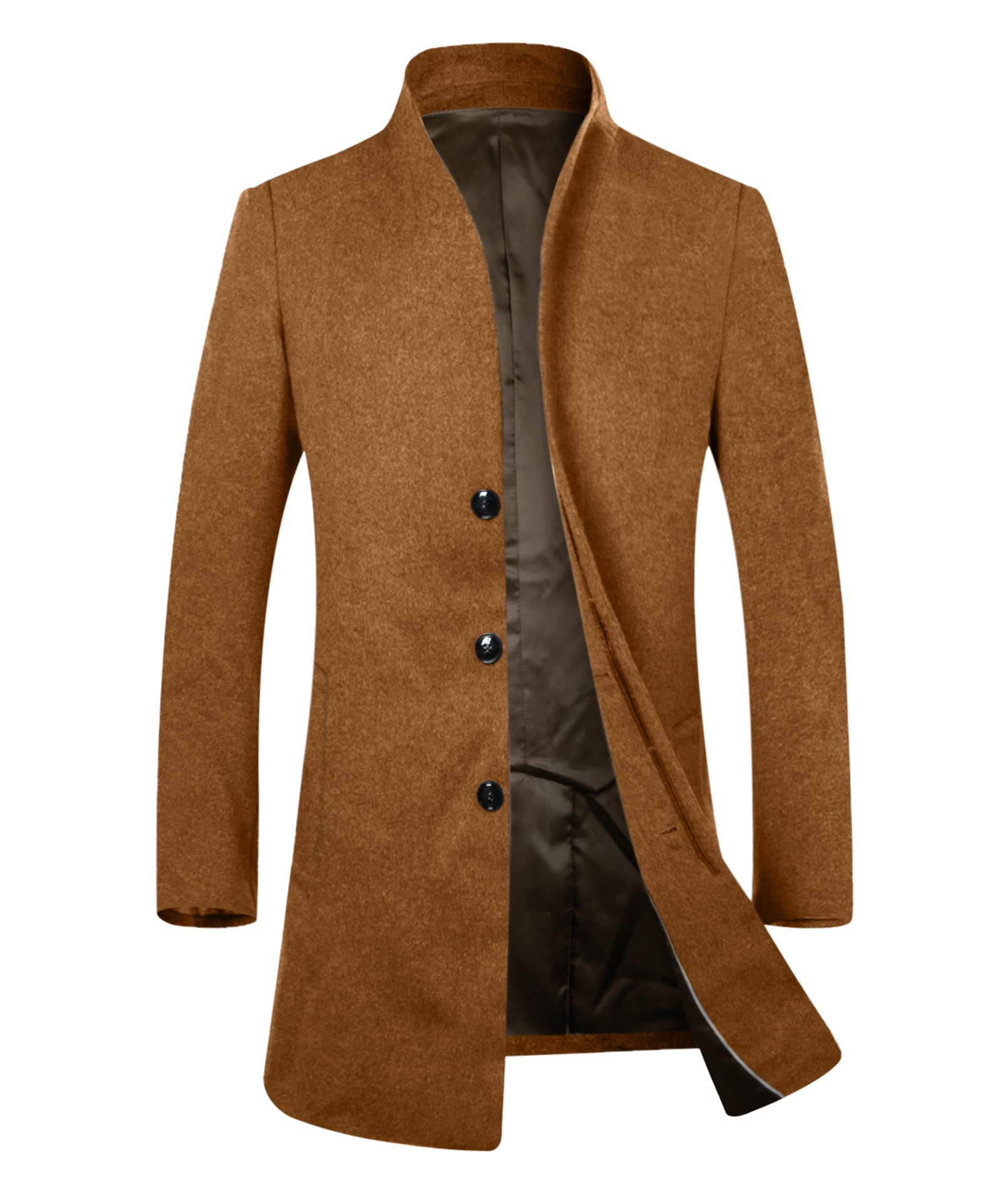 APTRO Mens Wool Coats Winter Jacket Warm Casual Overcoat Long Business Outwear Trench Coat 1681