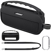 co2CREA Soft Silicone Case Replacement for Bose New SoundLink Flex 2nd Gen Bluetooth Portable Speaker (Silicone Case, Black Case)