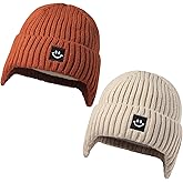 MaxNova 2 Pack Baby Beanie Toddler Winter Hat with Earflap for Girls Boys 0-8 Years