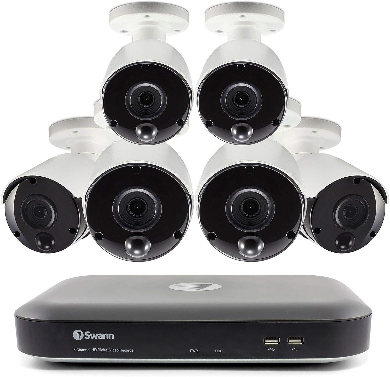 Swann 8Channel 4K DVR Surveillance System 2TB Hard Drive, 6Camera 4K Indoor/Outdoor Cameras