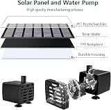 AMZtime Solar Fountain Pump 1.5W 6 Nozzles 2.7m Cable Bird Bath Pond view 3