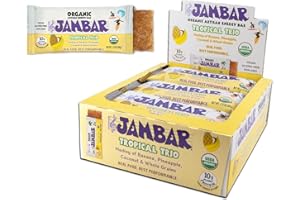 JAMBAR Organic Artisan Energy Bar (Tropical Trio -12 Pack)