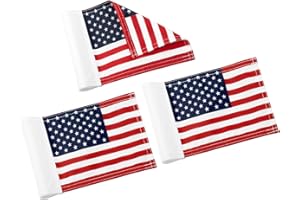 KINGTOP USA Golf Flag 8x6 Inch – Premium Dual-layer 420D Nylon, Double Sided American Pattern Printing, Tube Inserted – Mini Practice Putting Green Flags for Yard, 3-Pack