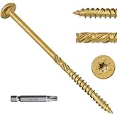 FMhotu 8 Inch Heavy-Duty Outdoor Deck Screws, 50Pcs Star Drive Decking Wood Screws, Rust Resistant Timber Screws for Timber/L