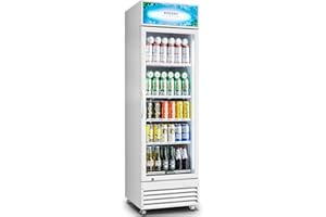 BODEGA BODEGACOOLER Commercial Beverage Refrigerator with Glass Door,12.5 Cu.Ft Drink Refrigerator,Upright Large Display Merchandiser Beverage Bar Cooler Hold Beer,Soda Drinks,Wine with LED Light Box