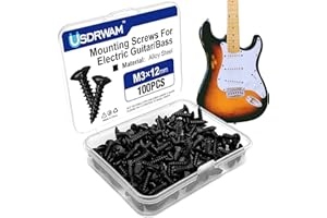 Usdrwam 3mm Electric Guitar Bass Pickguard Screws, for Fender Telecaster, Stratocaster, Jazzmaster, and Gibson Les Paul, SG, 100 Pcs