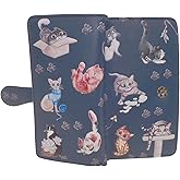 Shag Wear Playful Cats Large Wallet for Women and Teen Girls Vegan Faux Leather Blue 7"