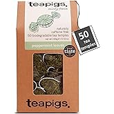 Teapigs Peppermint Leaves Tea Bags Made with Whole Leaves, Caffeine-Free, Natural Ingredients (1 Pack of 50 Teabags)