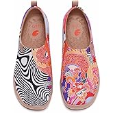 UIN Women's Casual Loafers Travel Painted Walking Slip On Lightweight Comfortable Canvas Fashion Sneakers