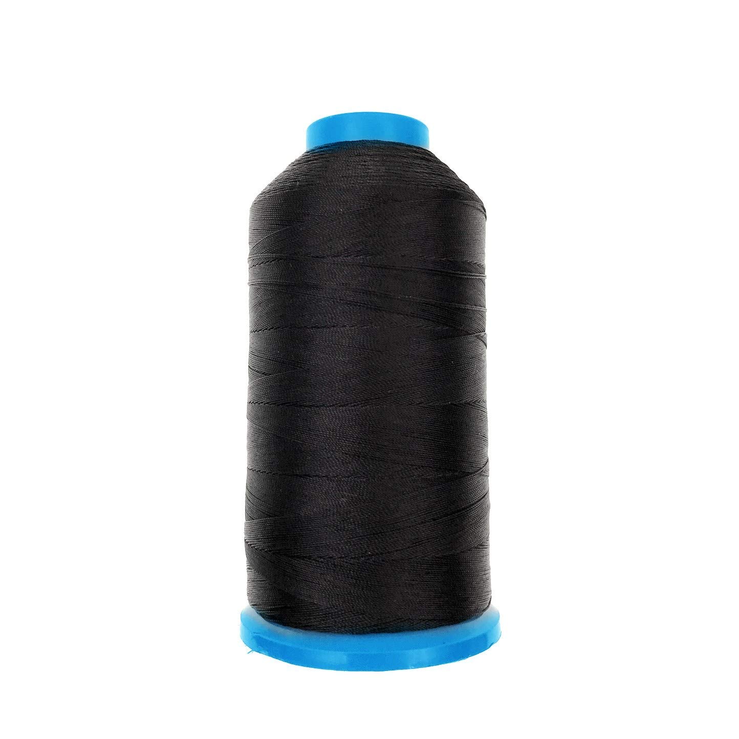 JZK 1500 Yard T70 69# Black Strong Durable Bonded Nylon Sewing Thread for Upholstery Leather Jeans Canvas Carpet Curtain Beading for Industrial Machine, overlock, Hand Sewing