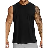 MIER Mens Workout Tank Tops Quick Dry Sleeveless UPF 50+ Muscle Tee Shirts for Athletic Gym Running Swim Beach Training