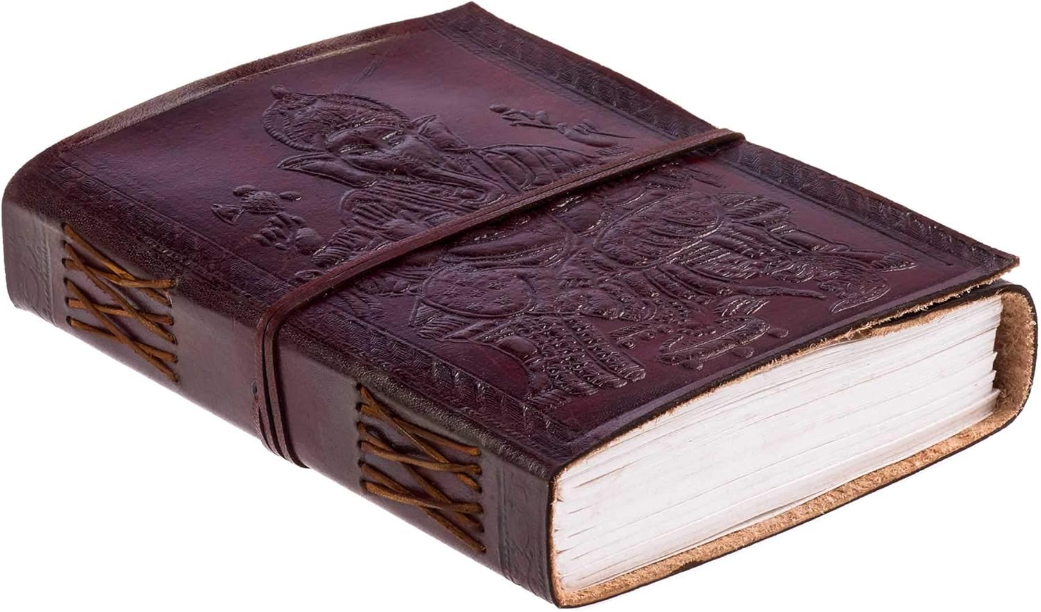 Paper High Large Ganesh Leather Journal, Brown - Image 4
