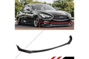 CUZTOM TUNING JDM GT Style Front Bumper Lip Spoiler Splitter Replacement Compatible For 2014-2017 INFINITI Q50 Base Premium Models