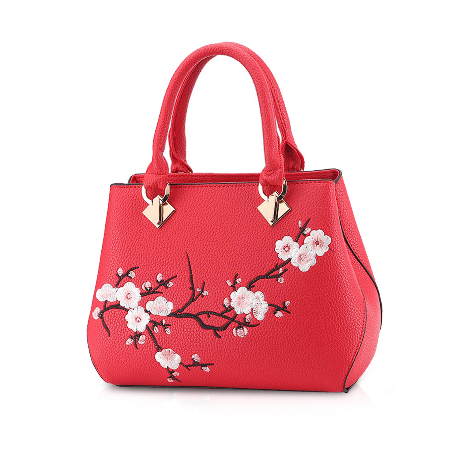 NICOLE&DORIS Casual Sweet Handbag Women Crossbody Shoulder Bag Purse Tote Commuter PU Leather Red Wine