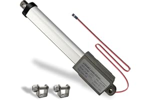 UYGALAXY 12V Mini Electric Linear Actuator 3" Stroke, 188N/42lb, Speed 0.2"/sec Waterproof Metal Micro Small Motion Actuator w/Mounting Brackets for DIY Fan Blades, Cabinets, Window Lift, Robot -75mm