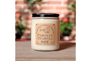 Pumpkin Crumble Scented Candle - Heavy pumpkin pie, loaded with spice, topped with caramel brown sugar & butter (8oz)