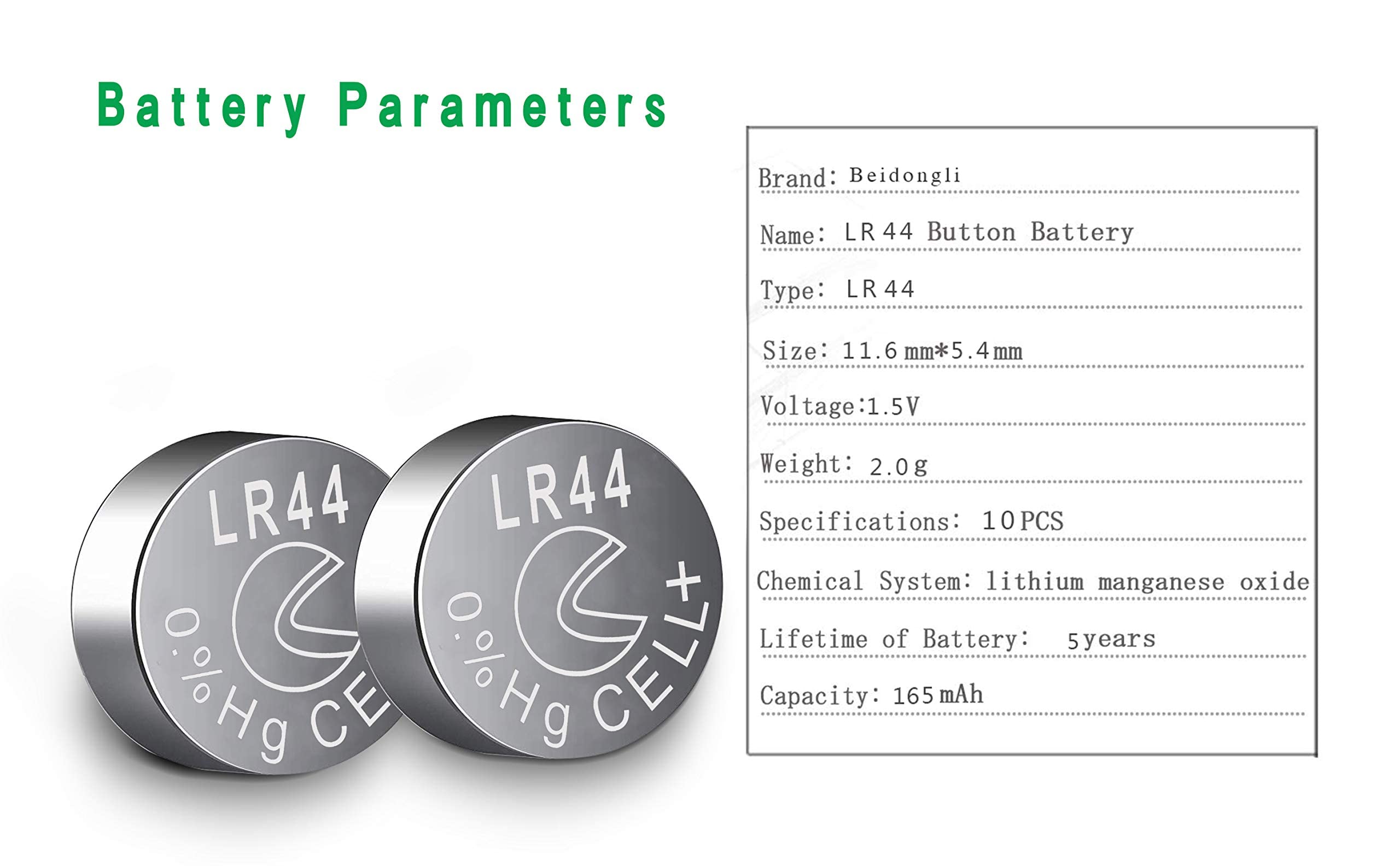 LR44 Batteries 357 303 SR44 Battery 1.5V Button Coin Cell Batteries (40pack)