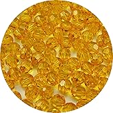 YUEXIGO 1000pcs 6mm Acrylic Round Faceted Beads for Crafts Faceted Spacer Beads for Sewing Crafts Decoration Necklaces Bracelets Earrings Jewelry Making(Gold Yellow)