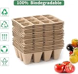 KAHEIGN 20x 12-Cell Biodegradable Seedling Trays 4cm Square Plant Starter Pots view 2