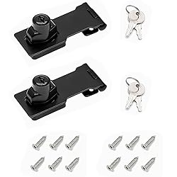 I-EASYDWW, Keyed Hasp Locks, 3 Inch, Twist Knob