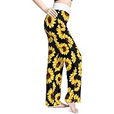 Women's Comfy Pajama Pants Casual Drawstring Stretch Wide Leg Palazzo Lounge Pants