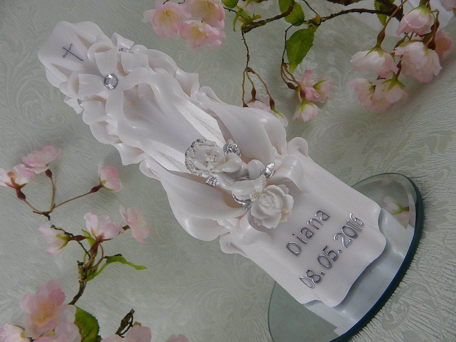 baptism candle set for baby boy