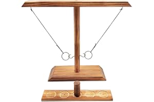 LIDMOAN Ring Toss Games for Adults, Fun Hook and Ring Game, Handmade Wooden Interactive Game for Home, Bars and Party Classic Large Size