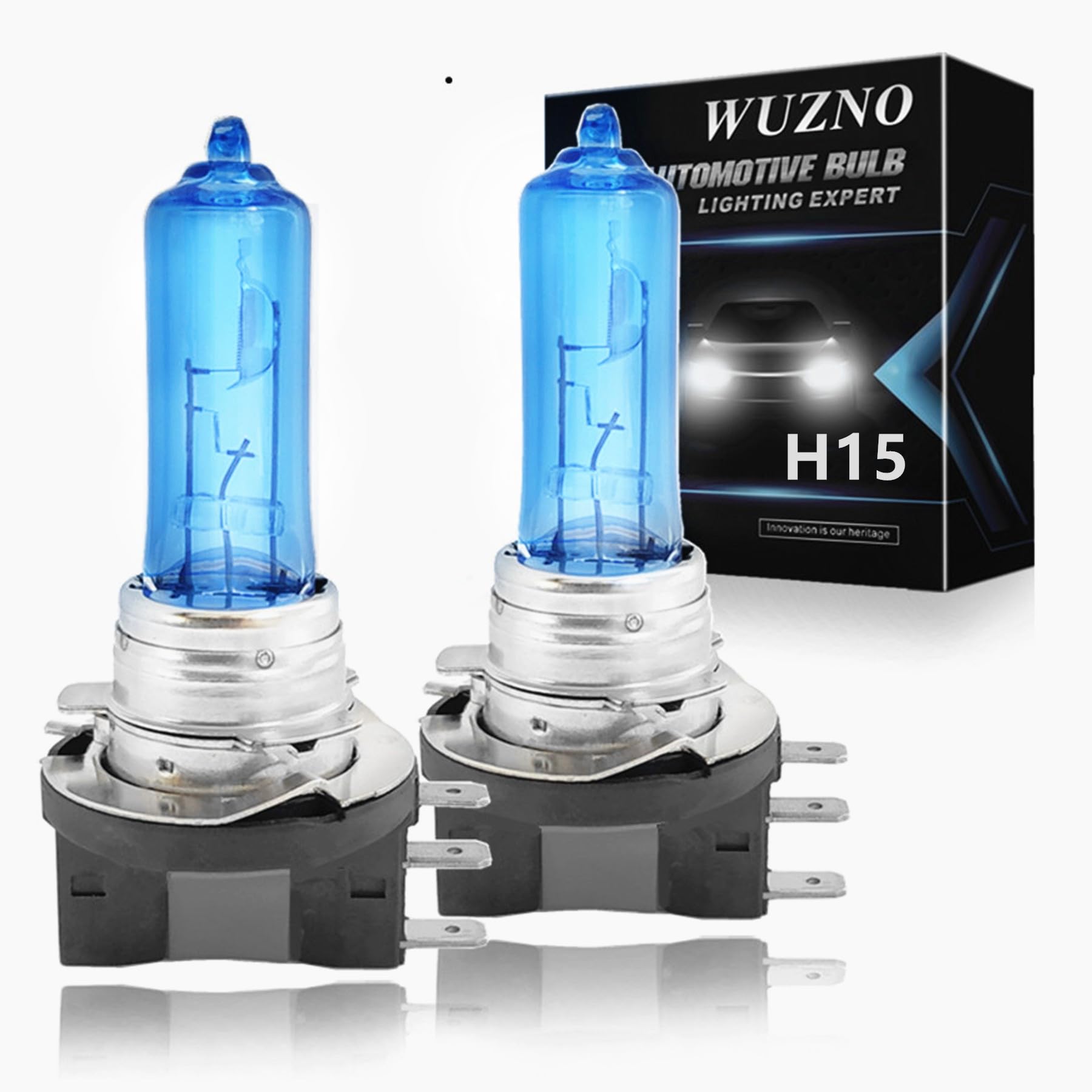 Wuzno H15 Halogen Headlight Bulb 12V 15/55W Lights