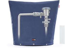 WISEPRO Backflow Preventer Insulation Cover-30 W x 24" H, 6 Layers Fabric Outdoor Pipe Insulation Cover with Aluminum Foil Layer Dupont Sorona Cotton, Backflow Cover for Winter Freeze Protection