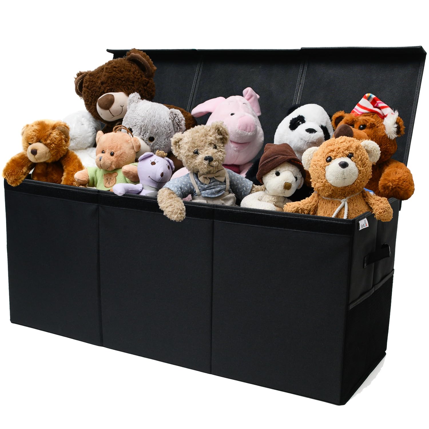 Photo 1 of SoftOwl Extra Large Toy Storage Organizer with Lid - Sturdy, Collapsible Toy Chest Storage Box Design - Toys Bin with Dividers for Kids, Nursery, Bedroom, Playroom 37"x16"x14"