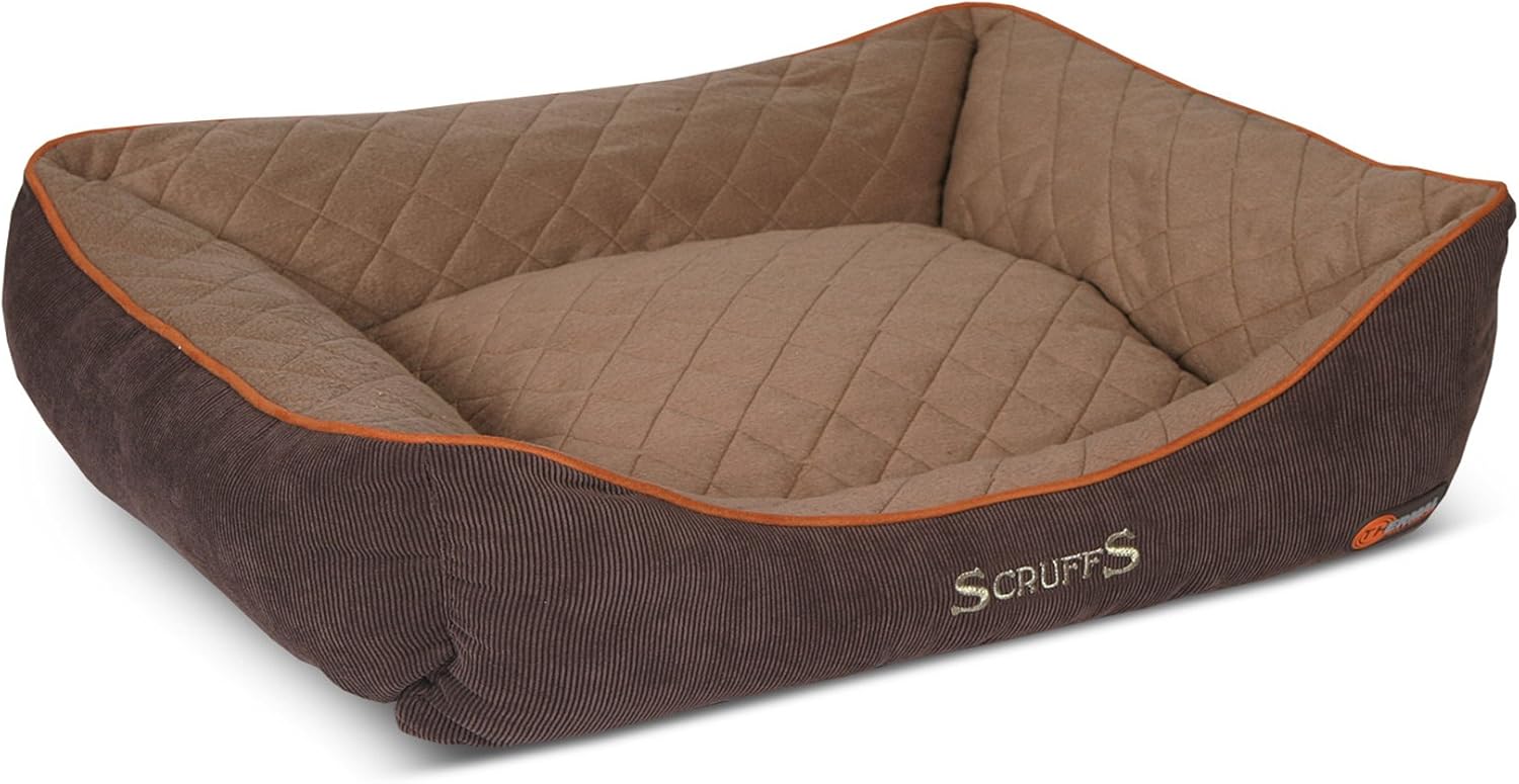 Scruffs Thermal Self Heating Pet Dog & Cat Box Bed, Brown / Tan XLarge Amazon.co.uk Pet