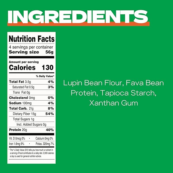KAIZEN FUSILLI PROTEIN PASTA, 20G PROTEIN, LOW CARB (6G NET CARBS), KETO-FRIENDLY, GLUTEN-FREE, PLANT-BASED LUPINI NOODLES, HIGH FIBER, 8 OUNCE, PACK OF 3
