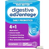 Daily Probiotic Capsule - Digestive Advantage 30 Capsules, Survives 100x Better, Lessens Bloating, Calcium, Promotes Digestive Health and Gut Flora, multi