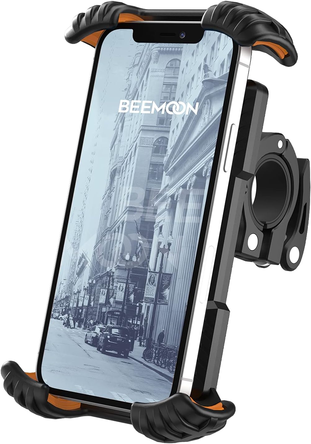 Beemoon Universal Phone Mount for Motorcycle, Scooter, Peloton Bike Phone Holder Compatible with iPhone 12 11Pro XR SE, All 4.7-6.8" Devices, Orange