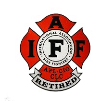 IAFF Reflective Retired Firefighter Decal - 4 Inch Red & Black Vinyl Sticker