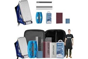 DEERFAMY Complete Basic Snowboard Tune Kit with Wax, Ski Snowboard Wax Kit with Waxing Iron, Wax, Edge Tuner, Carry Bag, Wax 