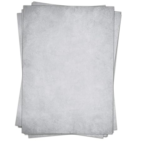 50 Blatt im Set: Briefpapier Altes Papier Vintage Grau - DIN A4 - beidseitig - Graues Papier edel