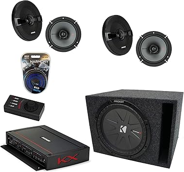 Kicker - Amplificador de audio para coche de 5 canales con subwoofer de 10 pulgadas 400 W