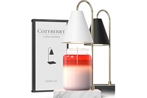 CozyBerry® Candle Warmer Lamp, Compatible with Yankee Candle Large Jar, Candle Lamp, Dimmable & Timer Candle Melter for Scented Candle, Wax Melt, Small & Large Size Jar Candles (Italian Marble, Timer)