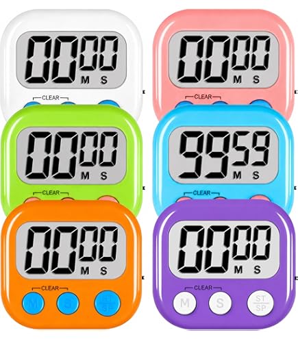 Amazon.com: 6 Pack Small Digital Kitchen Timer Magnetic Back and