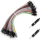 Hellotronics Steckplatinen-Überbrückungskabel, 22 AWG, Stecker auf Stecker, 120 Stück, mehr rote und schwarze Jumper, 15,2 cm