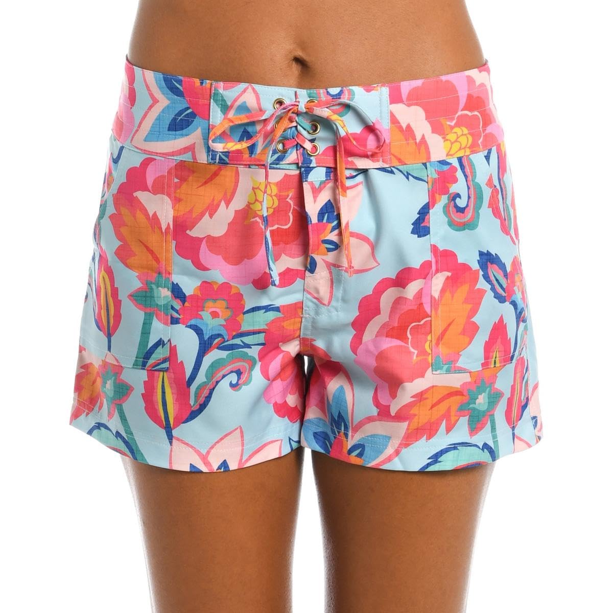 La Blanca Women’s 3″ Board Short Swimsuit Bottom, Multi//Breezy Beauty, L